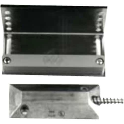 GRI 4532L Floor Mount Miniature Overhead Door Switch Set, L-Bracket, 2-1/2" Gap, 10W, 200VDC, 0.50A, Closed Loop, N/O, and 36" Armored Cable, Aluminum