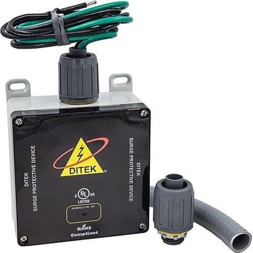Ditek surge protective device with wiring on a white background