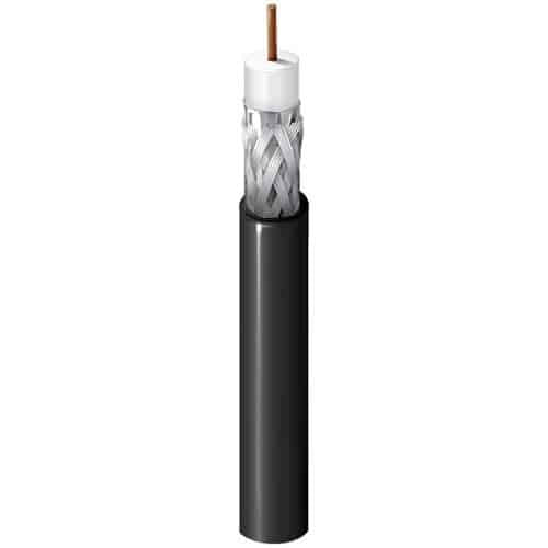 Belden 1855A 006Z1000 Mini RG59 Coaxial Cable, with TC Braid and 23/1 Solid BC, CMR, 75 0hm SDI, 1000' (304.8m) ReelTuff Box, Blue Light
