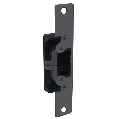Black door latch on a white background