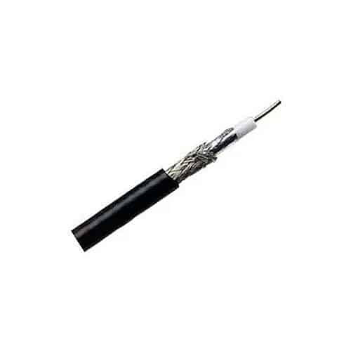 Belden 0101000 RG-59 Coaxial Vdeo Cable, 75 ohm SDI Coax, 20AWG Solid Bare Copper Conductor, PE Insulation, Foil 95% Tinned Copper Braid Shield, PVC Jacket, CMR, 1000' (304.8m) Reel, Black