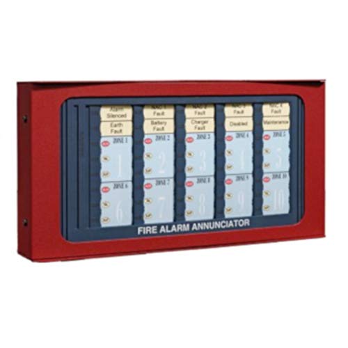 Fire-Lite ANN-LED LED Annunciator Module with Alarm (Red), Trouble (Yellow) and Supervisory (Yellow) Indication, Red Enclosure
