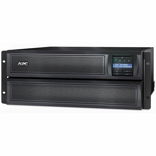 Black APC uninterruptible Power Supply (UPS) on a white background