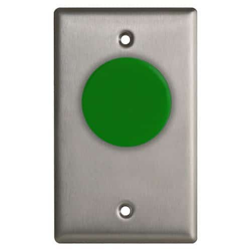 Camden CM-420G Single Gang Faceplate, N/O and N/C Contacts, Green Button