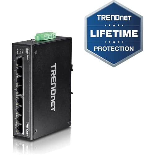 TRENDnet TI-G80 8-Port Hardened Industrial Gigabit DIN-Rail Switch