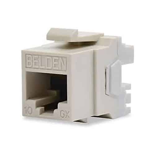 Belden AX102281 CAT6A 10GX KeyConnect Jack, Almond 10 pack