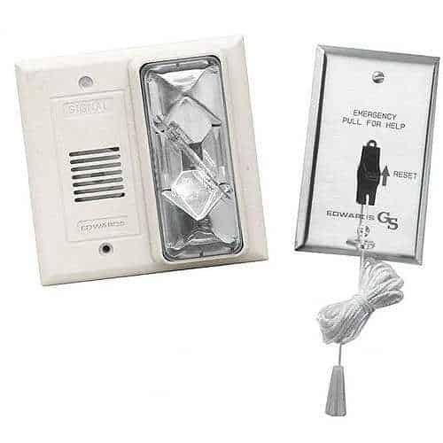 Edwards Signaling CFA Series Call for Assistance Kit, neutral white color, fits single gang box, 120AC, 0.115A, 150 candela, clear lens