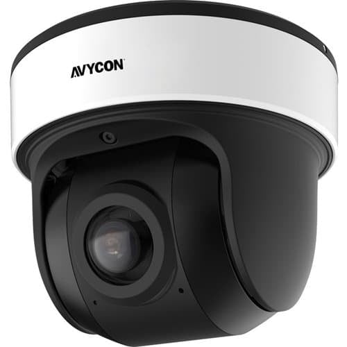 AVYCON AVC-NVP51F180 Diversity Series 5MP Panoramic 180° IR Mini Dome IP Camera with Smart Features, 1.68mm Fixed Lens, NDAA Compliant, Black/White
