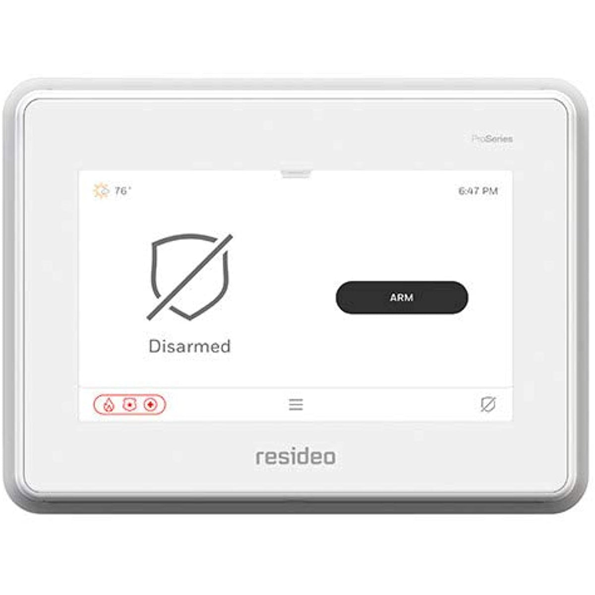 resideo branded security control panel on white background 