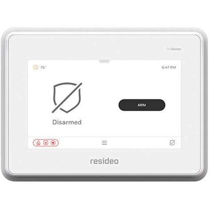 resideo branded security control panel on white background 