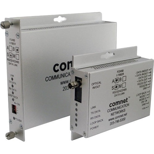 ComNet FDX60S1B RS232/422/485 2W and 4W Bi-directional Universal Data Transceiver, sm, Fiber