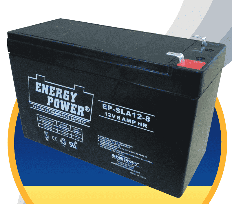 Energy Power 12v 8aH sealed lead acid battery w/F1 terminals