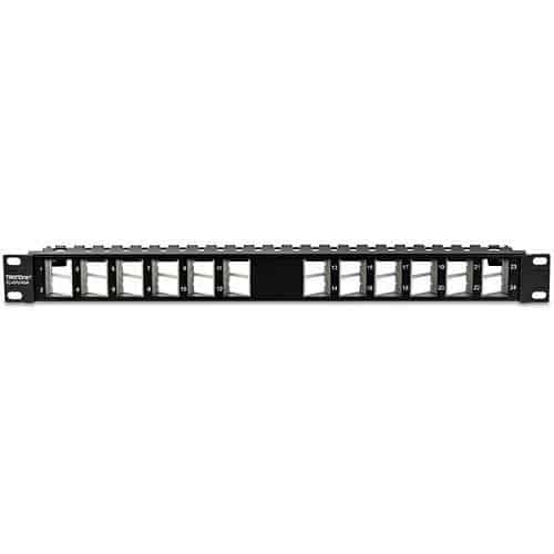 TRENDnet TC-KP24SA Blank Angled Keystone, Shielded Patch Panel, 24-Port, 1U