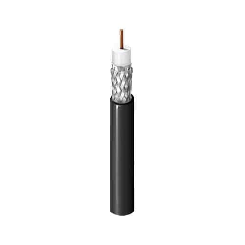 Belden 1694A 010Z500 18AWG Solid BC RG-6 Coaxial Video Cable, PVC Jacket, Plenum, CMR, 500' (152.4m) ReelTuff Box, Black