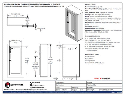 JL Industries 1013G10 Ambassador Fire Extinguisher Cabinet