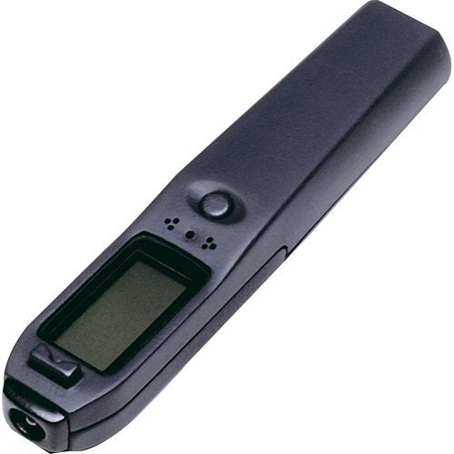 Black electronic device with a screen on a white background