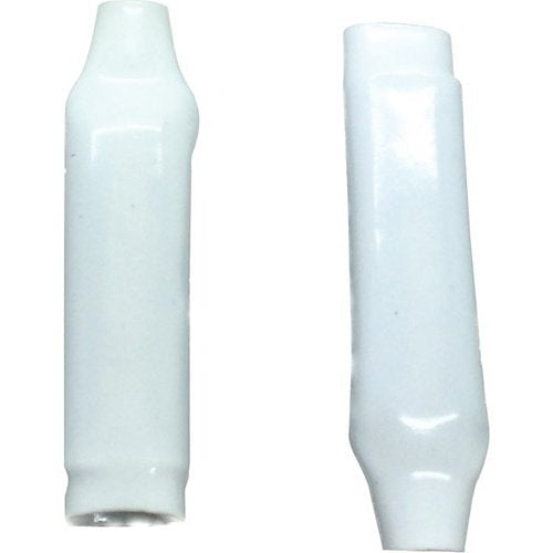 Two white cylindrical objects on a white background