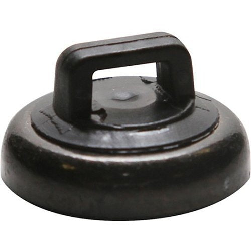Black magnetic cable tie mount on a white background