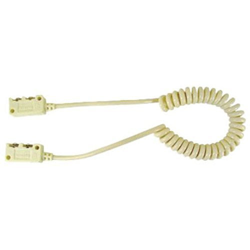 Coiled cable with two connectors on a white background