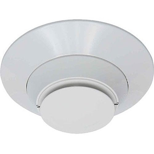 White smoke detector on a white background