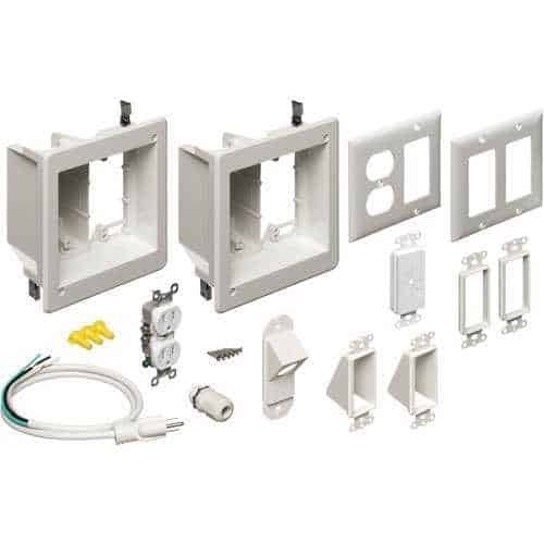 Arlington TVBR2505K TV Bridge Kit for Flat-Screen TVs, 2-Gang, White