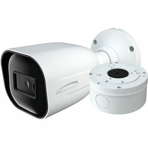White security camera with a white bracket on a white background