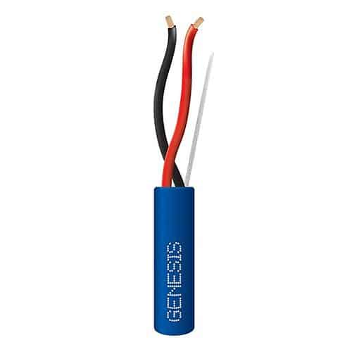 Genesis 52505506 16/2 Stranded Riser Speaker Cable, Unshielded, CL3R, CMR, FT4, Sunlight Resistant, 500' (152.4m), REELEX Pull Box, Blue