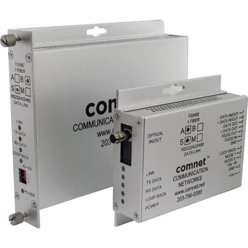 ComNet FDX60M1AM Small Size RS232/422/485 2W and 4W Bi-directional Universal Data Transceiver, Fiber