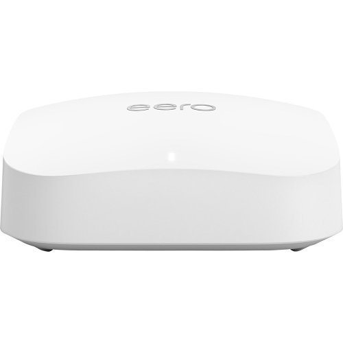 White eero device on a white background