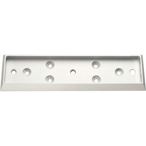 Metal bracket with multiple holes on a white background
