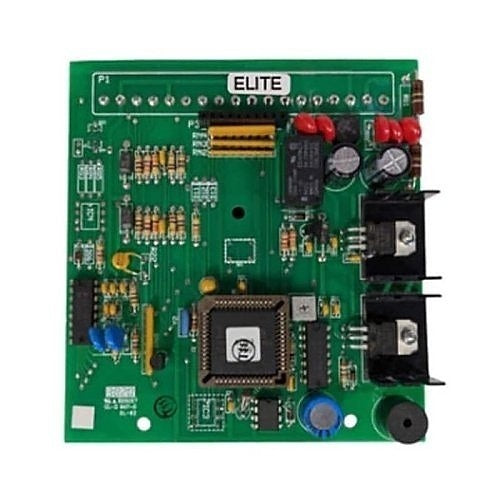 Electronic circuit board with components on a white background