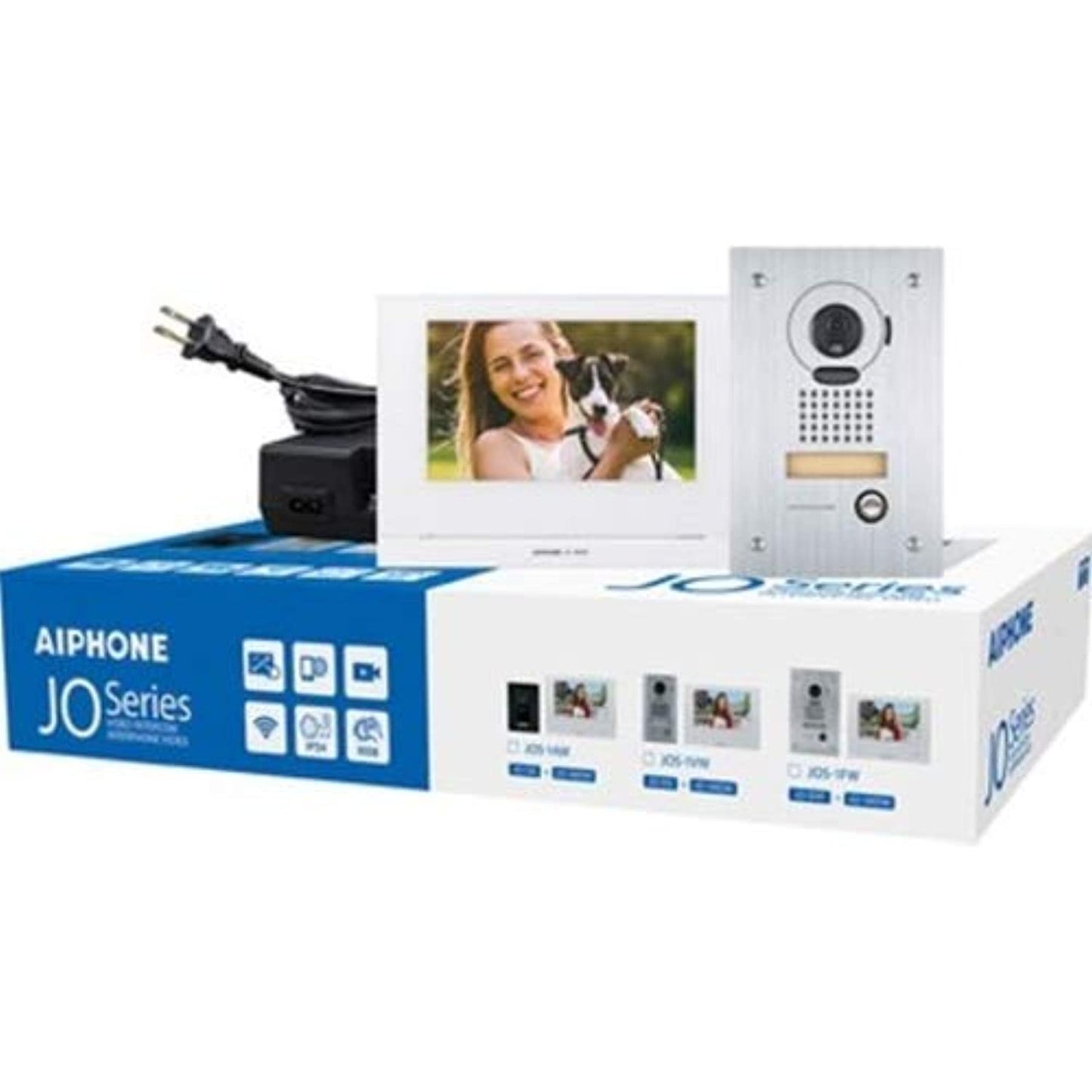 Aiphone JOS-1FW Mobile-Ready Box Set with Flush-Mount Door Station, 7" Video Set, Includes JO-1MDW, JO-DVF, PS-1820UL
