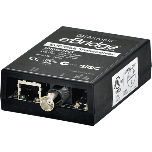 Atronix eBridge Ethernet transceiver on a white background