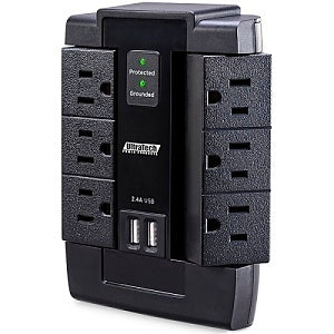 UltraTech 0E-SRGESWVL6 6-Outlet Swivel Surge Protector with USB Charging