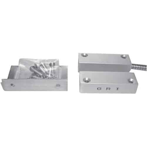 GRI 4400-A Industrial Surface Mount Switch Set, 2-1/2" Standard Gap, 10W, 200VDC, 0.50A, Closed Loop, N/O, and 36" Armored Cable, Aluminum