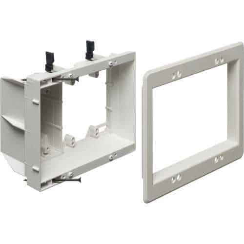 Arlington TVBU507 TV Box Recessed Outlet Wall Plate Kit, 3-Gang, White