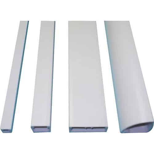 GRI E-Z 75 6-W 5/8" 1 1/4" Duct Raceway, 6' Lengths, White, 6-Pack
