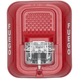 System Sensor SRL-SP Indoor Selectable Output Strobe, Wall Mount, "FUEGO" Marking, Red