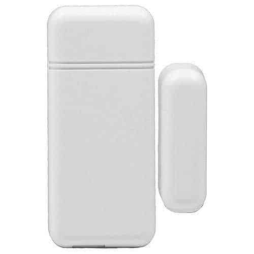 A wireless door and window security sensor set against a plain white background