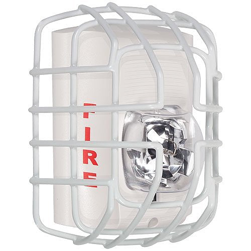 STI 9705 Horn/Strobe/Speaker Damage Stopper, Flush Mount, 7.40"H 6.15"W 3.39"D, 9-Gauge Steel Wire Coated Guard, White