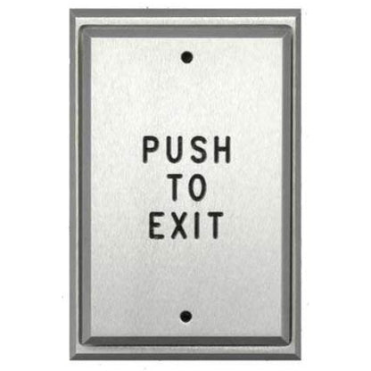 Alarm Controls PS5-111 PS Vandal Resistant Single Gang Push Plate, Pneumatic Time Delay, Push to Exit, Black Push Plate, Clear Finish