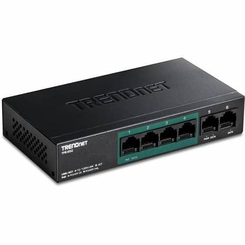 Trendnet network switch on a white background