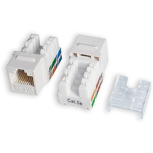 ADI PRO 0E-C5KEYWH10 CAT5E Keystone Jack Vertical 8P8C RJ45, 10-Pack, White