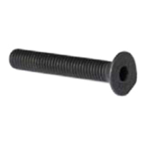 Black threaded rod on a white background