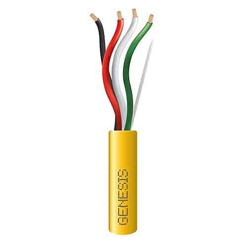 Genesis 52515502 16/4 Stranded Riser Speaker Cable, Unshielded, CL3R, CMR, FT4, Sunlight Resistant, 500' (152.4m), REELEX Pull Box, Yellow