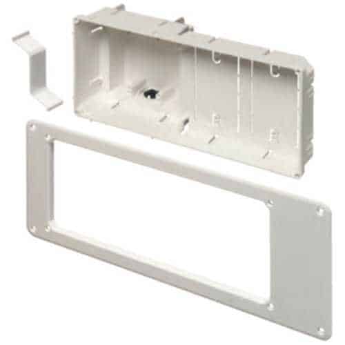 Arlington TVB613 Recessed TV Box for Power and Low Voltage, 4-Gang, Plastic, White