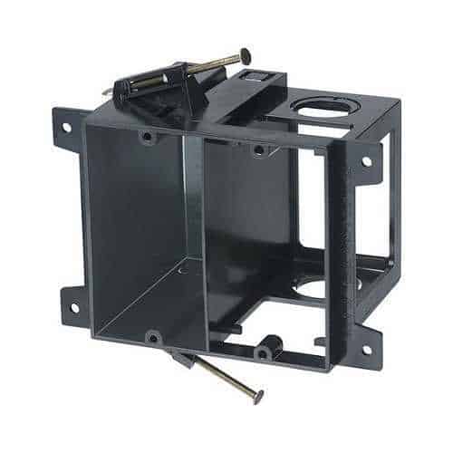 Arlington LVD2 Power and Low Voltage Box for New Construction, 2-Gang, Plastic, Black, 5-pack (LVD205)