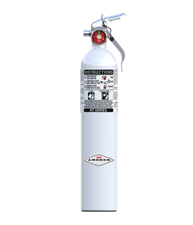 Fire extinguisher with a white background