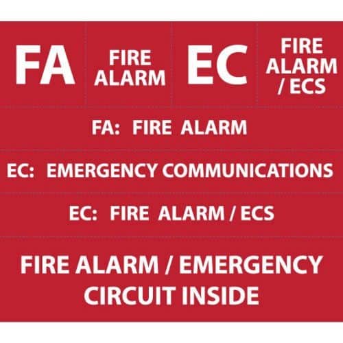 red fire alarm warning signs on white background 