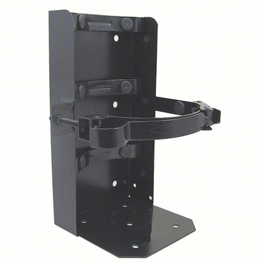 Black metal bracket on a white background